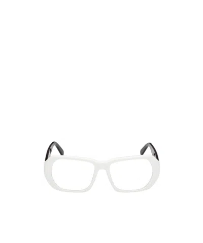 Moncler Eyewear Rectangle Frame Glasses In White
