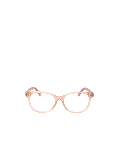 Moncler Eyewear Round Frame Glasses In Nude