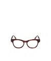 Moncler Eyewear Round Frame Glasses In Red