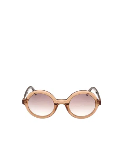 Moncler Eyewear Round Frame Sunglasses In Nude