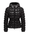 Moncler Eynard Hooded Square-quilted Short Down Jacket In Black