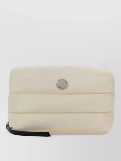 Moncler Fabric Beauty Clutch Quilted Design Wrist Strap