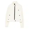 Moncler High Collar Knitted Jacket Pockets In White