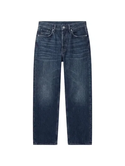 Moncler Faded Straight-leg Jeans In Blue