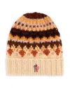 Moncler Fair Isle Beanie In Light Beige