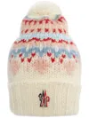 Moncler Wool-blend Beanie With A Shearling Pom In White