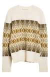 Moncler Fair Isle Virgin Wool Sweater In Neutral