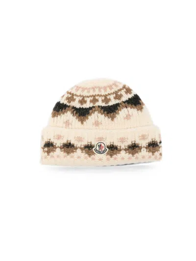 Moncler Fair Isle-knit Beanie Hat In Neutral