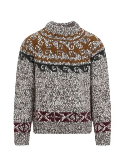 Moncler Fair Isle-knit Sweater In Brown