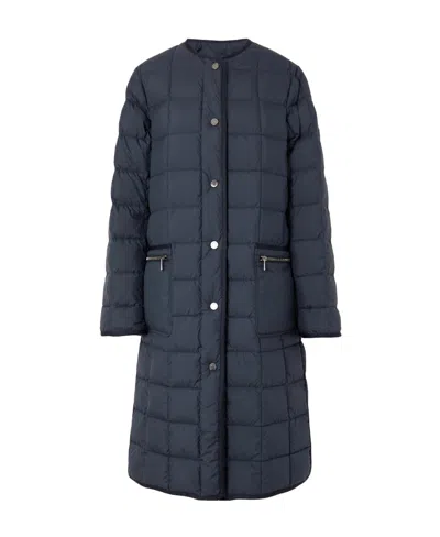 Moncler Faisan Collarless Down Jacket In Blue