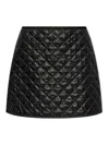 Moncler Quilted Black Skirt With Glossy Finish And Wrap Style In Black