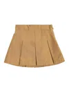 Moncler Pleated Short Skirt In Brown