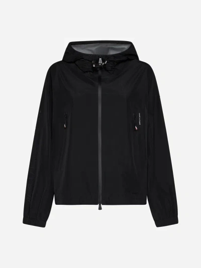 Moncler Fanes Hooded Nylon Jacket In 黑色的