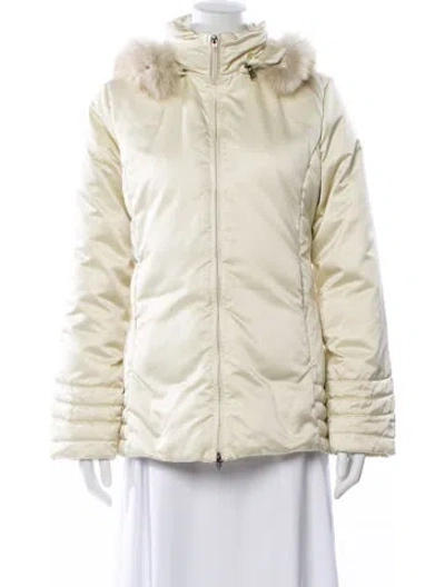 Pre-owned Moncler Faux Fur Jacket In Neutral