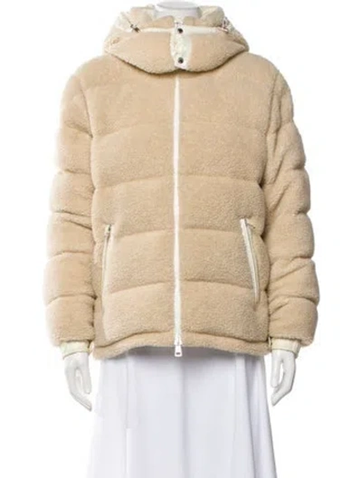 Pre-owned Moncler Faux Fur Jacket In Neutral