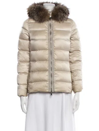 Pre-owned Moncler Faux Fur Jacket In Neutral