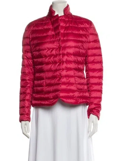 Pre-owned Moncler Faux Fur Jacket In Red