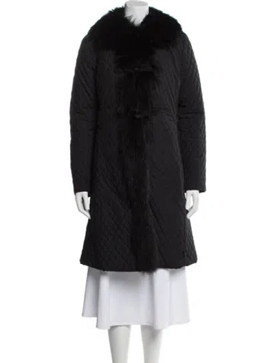 Pre-owned Moncler Faux Fur Vest In Black