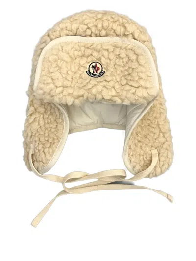Moncler Faux-shearling Trapper Hat In Neutral