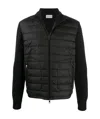 Moncler Long-sleeved Splicing Detail Down Jacket In Black
