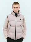 Moncler Fedare Logo-patch Down Gilet In Pink