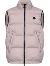 Moncler Fedare Logo-patch Down Gilet In Pink