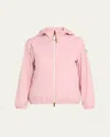 Moncler Fegeos Hood Jacket Lightweight Elasticated Cuffs In Pink