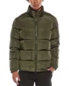 Moncler Khaki Galion Hooded Short Down Jacket In Green