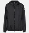 Moncler Polyester Windbreaker Fegeo With Hood And Elasticated Cuffs In Black