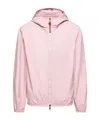 Moncler Fegeos Hood Jacket Lightweight Elasticated Cuffs In Pink
