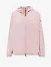 Moncler Fegeos Hood Jacket Lightweight Elasticated Cuffs In Pink
