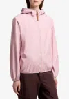 Moncler Fegeos Hood Jacket Lightweight Elasticated Cuffs In Pink