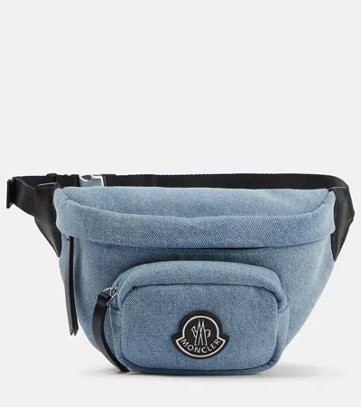 Moncler Felicie Small Denim Belt Bag In Blue