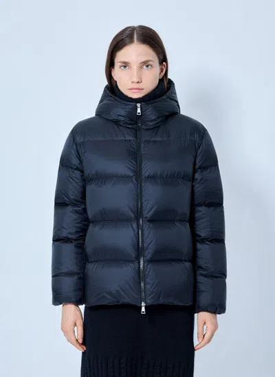 Moncler Feligule Hooded Short Down Jacket In Black