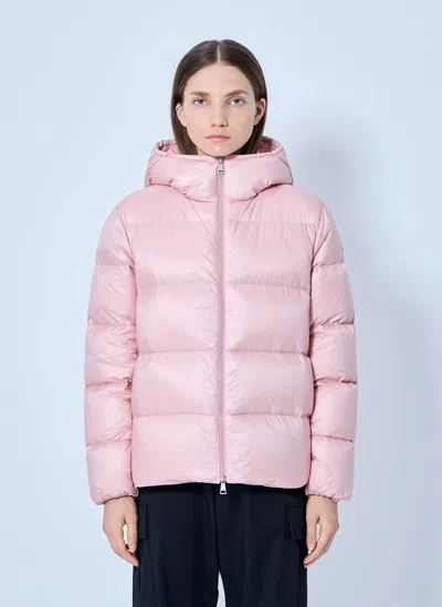 Moncler Feligule Hooded Short Down Jacket In Pink