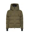 Moncler Nylon Down Jacket Featuring Adjustable Elements In Green