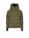 Moncler Nylon Down Jacket Featuring Adjustable Elements In Green