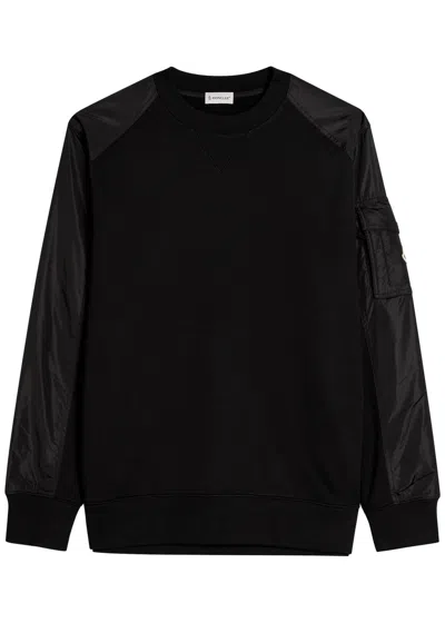MONCLER MONCLER FELPA COTTON-BLEND AND SHELL SWEATSHIRT