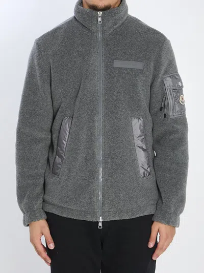 Moncler Felt Sweatshirt In Gray