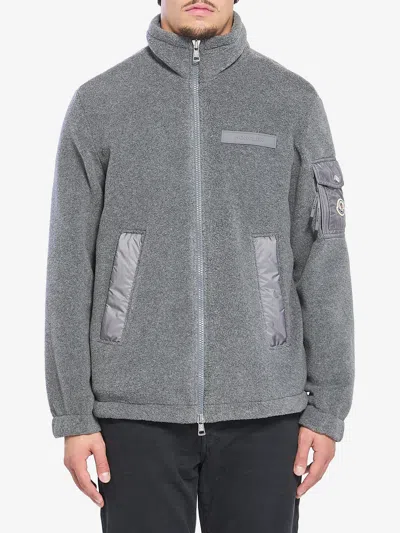 Moncler Felt Sweatshirt In Gray