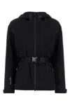 Moncler Stretch Nylon Jacket Adjustable Belt In 999