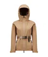 Moncler Fex Hooded Shell Jacket Beige In Nude