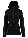 Moncler Fex Hooded Shell Jacket, Women, Black, Size: 3