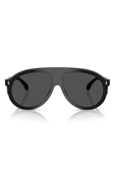 Moncler Men's Me6001 Aviator Sunglasses In Shiny Black