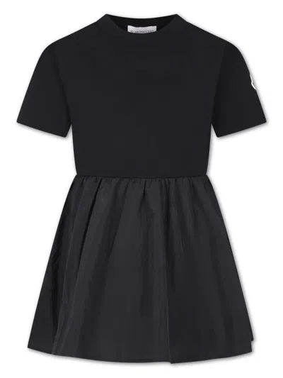 Moncler Kids' Fit And Flare Dress In Black