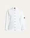 Moncler White Cotton Shirt With Contrast  Front Buttons In White