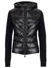 Moncler Technical Fleece And Nylon Jacket In Black