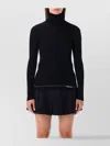 Moncler Fitted Turtleneck Knitwear Long Sleeves In Black