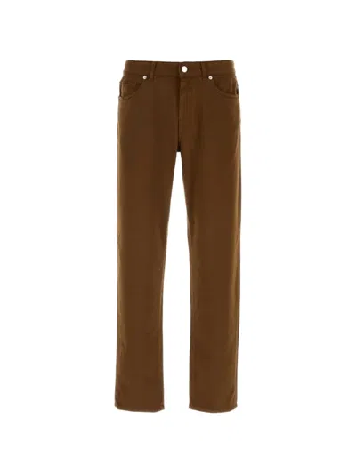 Moncler Five-pocket Straight-leg Jeans In Brown