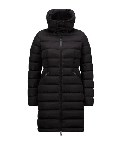 Moncler Flammet Long Down Jacket In Black